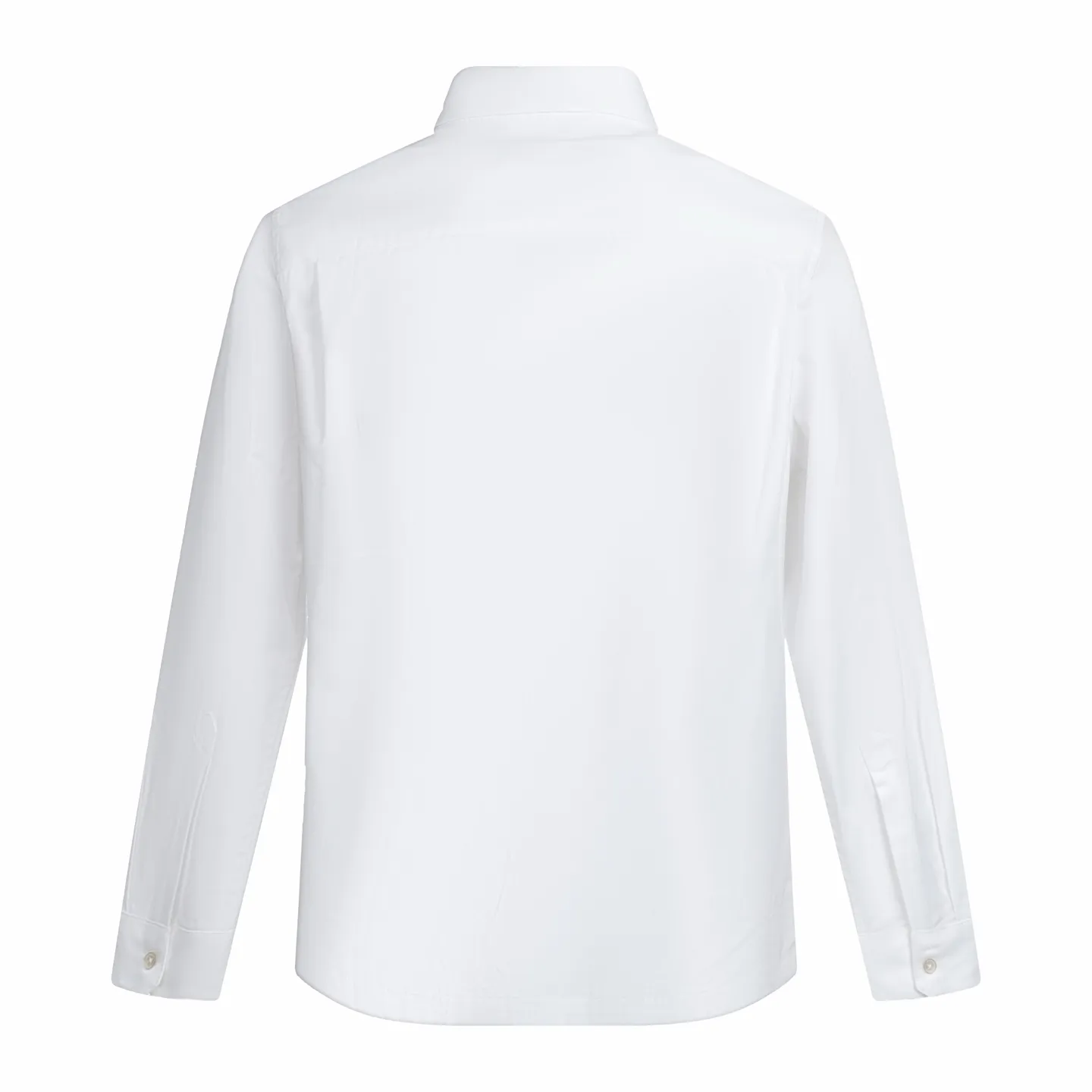 🅿️500 1v 25SS embossed three-dimensional embossed long-sleeved shirt. The fabric is made of twill fabric. The twill pattern on the front of the fabric is obvious, and single yarn is used in both warp and weft directions. This structure gives the surface of the fabric a three-dimensional twill texture, which is high in density and soft to the touch, and has better wear resistance than plain fabrics. The material is naturally soft, breathable and moisture-absorbent, suitable for close-fitting wear and not easy to irritate the skin. The natural properties of cotton fiber include air retention between fibers and excellent heat resistance. The overall texture of twill fabric is softer and thicker, and the cut is wide and three-dimensional. The twill fabric is thickened to improve support, and combined with embossing technology to form a wear-resistant texture in the pocket area. Combining Monogram embossing with work pockets is achieved through a hot-press embossing process, which not only retains the fineness of the pattern, but also enhances the relief effect on the surface of the fabric. Size:XS-S-M-L